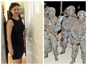 Румяна Бъчварова като блондинка в космически кораб
