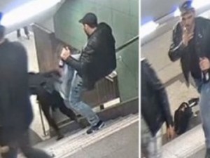 Помляха от бой изверга, изритал жена в метрото
 