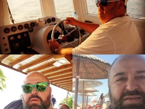 Любо Нейков на яхта в Гърция